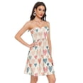 thumbnail image 2 of Dailycode Summer Dresses for Women Strapless Casual Beach Cover Ups Abstract Doodle Hearts Tube Top Sundress, 2 of 8