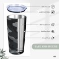 thumbnail image 4 of Camo Tumbler 20oz Grey Stainless Steel Insulated Tumblers with Lid and Straw Travel Coffee Mug Tea Wine Cups Water Bottle Gifts for Women, 4 of 6