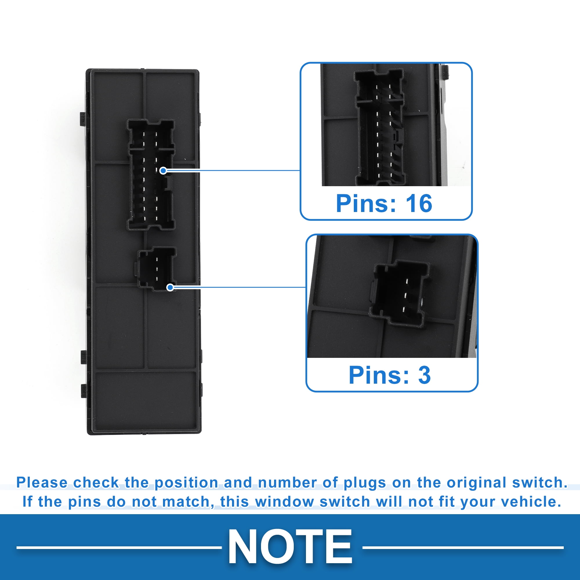 Unique Bargains Power Window Switch No.254013TA4A for Nissan Altima 2013-2018 Black