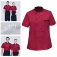 thumbnail image 6 of Chef Clothes Breathable Cotton Sweat Absorption Skin Friendly for Pub Waiter Red, 6 of 8