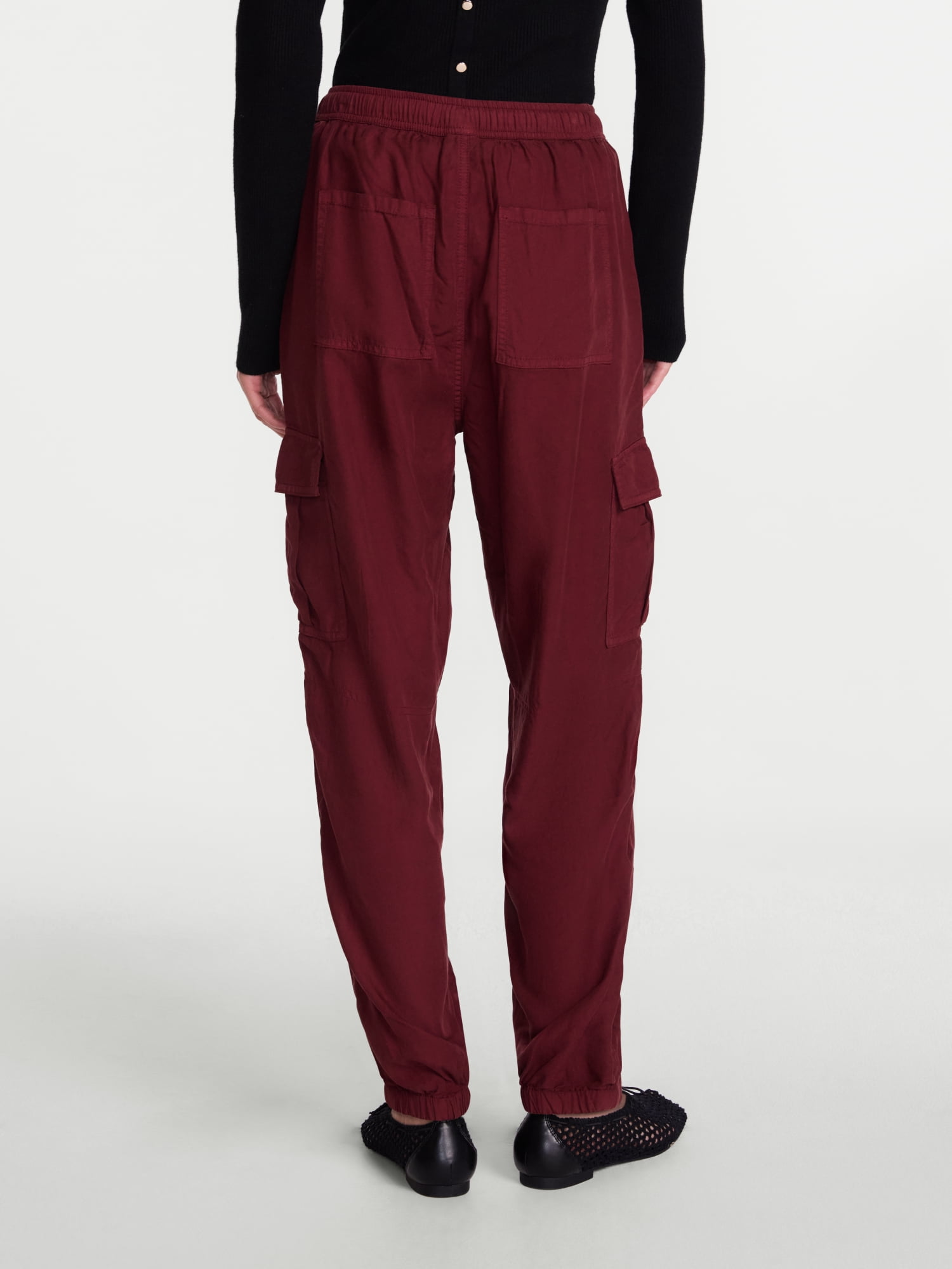 Scenario Women's Soft Fluid Cargo Joggers, 28" Inseam, Sizes XS-XXXL