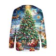 thumbnail image 4 of Kaliqueen Christmas Womens Fall Tops Long Sleeve Multi Xmas Print Holiday Shirt Crewneck Comfy Light Fashion Blouses Tees, 4 of 5