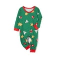 thumbnail image 4 of Christmas Family Pajamas Matching Set, Tree Print Long Sleeve T-shirt with Stars Print Pants Sleepwear Loungewear, 4 of 9