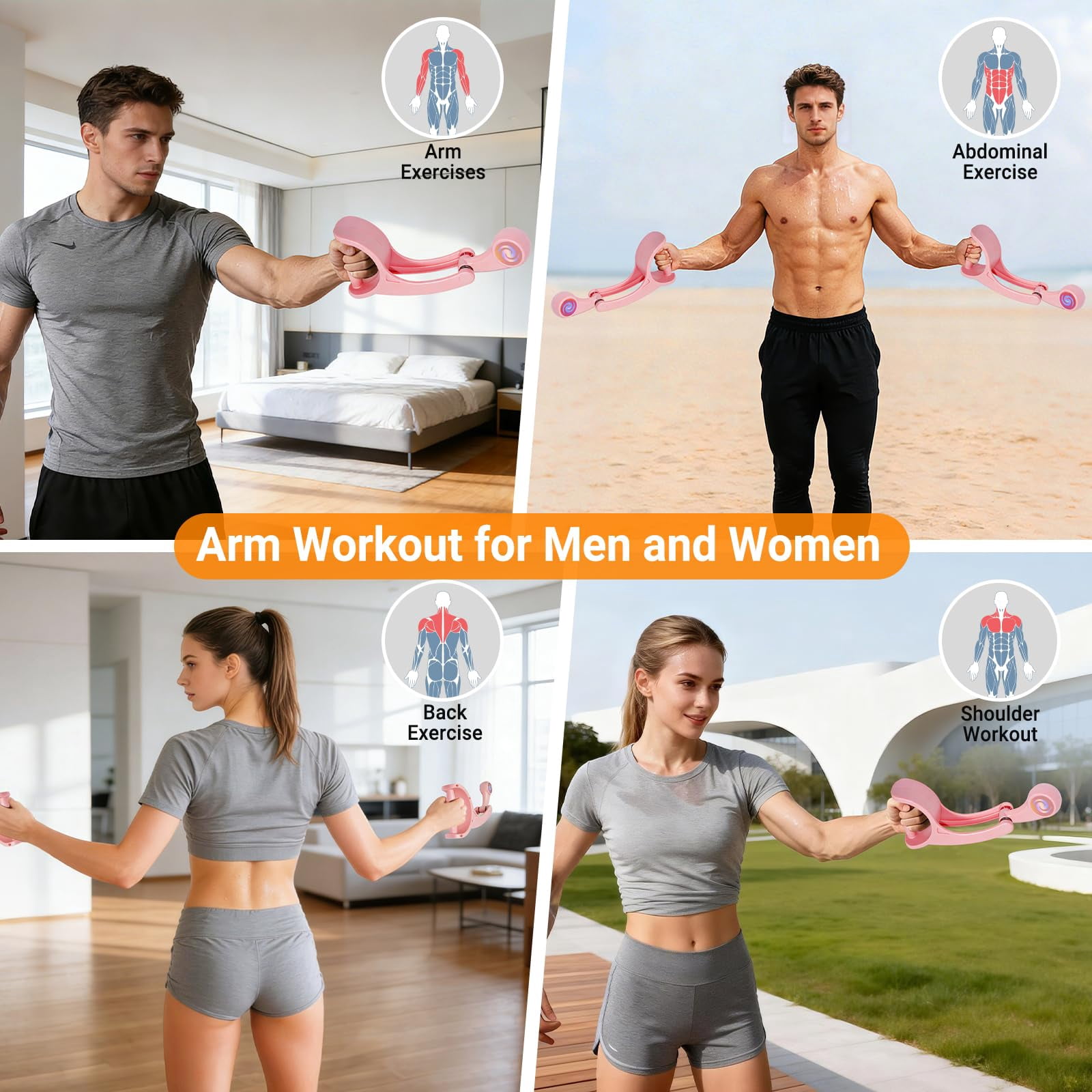 Ropeless Battle Ropes for Home Gym, No Anchor & Portable - Spring Weighted Handles, Tangle-Free & Quiet Training Ropes for Full Body HIIT Workout, Men & Women (Cordless, Space-Saving)