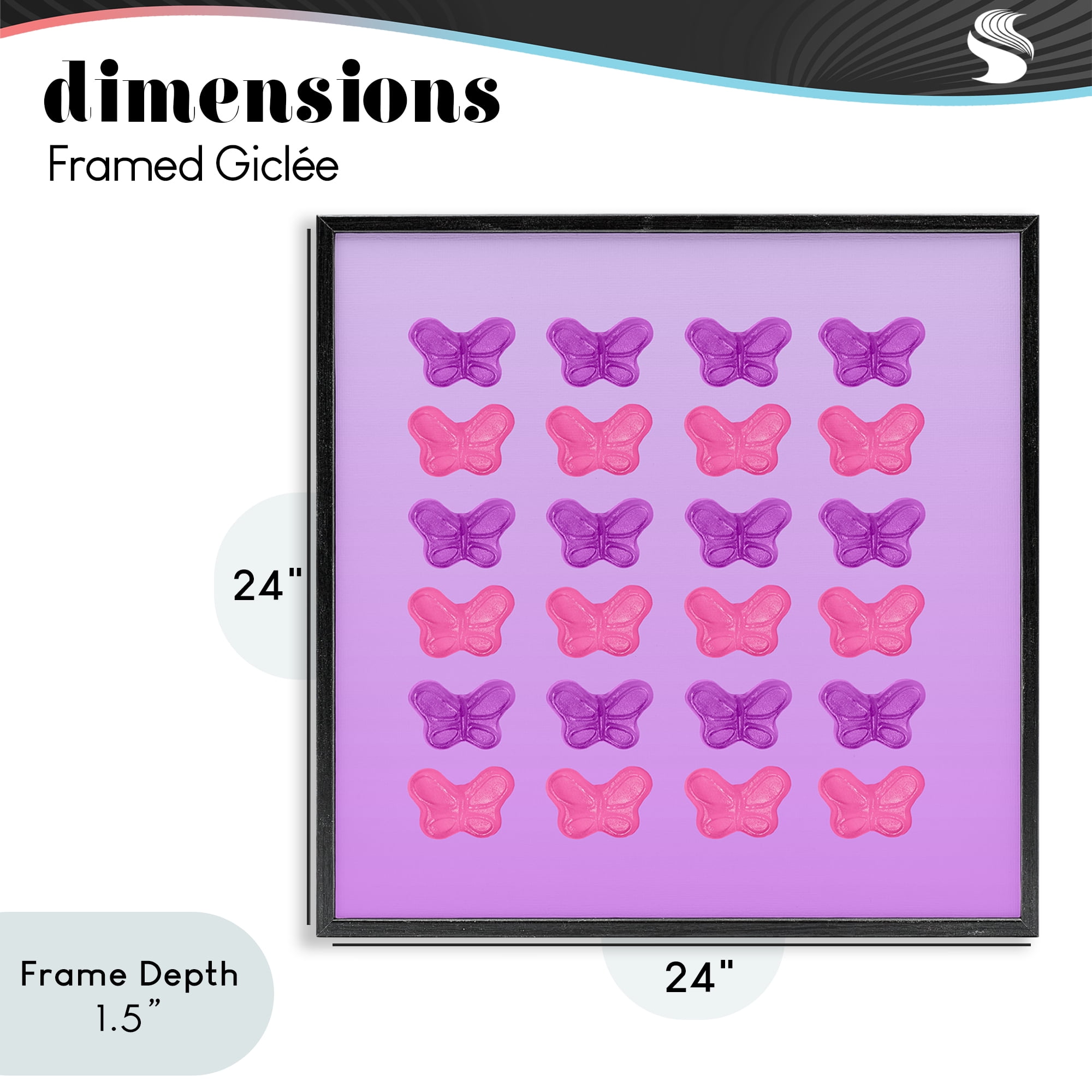 Stupell Industries Purple & Pink Butterfly Candies Black Framed Giclee Art, design by LISH Creative
