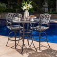 thumbnail image 6 of Calandra Outdoor 3 Piece 37 Inch Cast Aluminum Bar Set, Bronze, 6 of 6