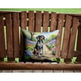 thumbnail image 2 of Bluetick Coonhound Spring Path Throw Pillow 14 in x 14 in, 2 of 6