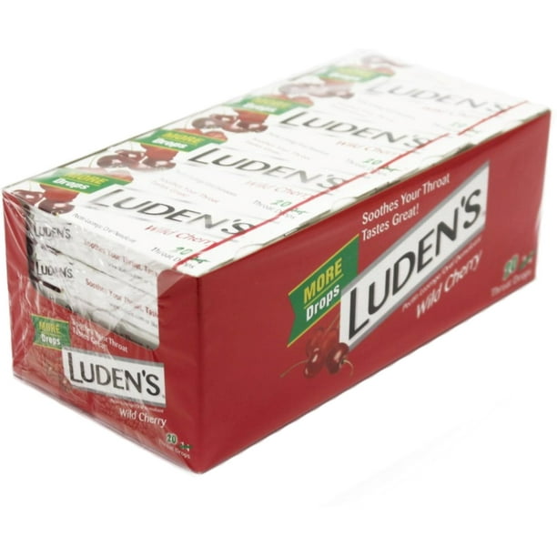 Luden's Wild Cherry Cough Drops, 20 Drops, 20 ea - Walmart.com ...