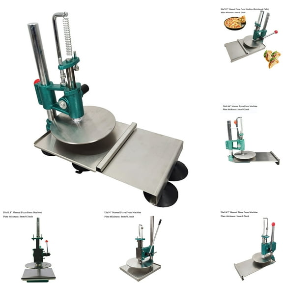 INTBUYING 7.87" Pizza Presser Household Dough Pastry Manual Press Machine Stainless Steel