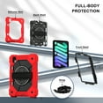 thumbnail image 3 of For iPad Mini 7th 6th Generation Case with Pencil Holder, Heavy Duty Shockproof Ruggd Rotating Kickstand Hand Strap Cover Case with Shoulder Strap Kids Friendly Case for Apple iPad Mini 6 7,Red+Black, 3 of 8