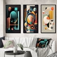 thumbnail image 1 of Designart "Essential Dimensions of Minimal Bauhaus II" Modern Geometric Framed Wall Art Set Of 3 - Blue Abstract Geometric Frame Gallery Wall Set For Home Decor, 1 of 6