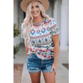 thumbnail image 4 of ABPHQTO Camiseta con cuello redondo y estampado azteca para mujer, 4 of 5