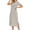 Gray, variant on Women's Summer Nightgown Striped Button Short Sleeve Sleepshirt Casual Split Comfy Pajama Long Dress with Pockets