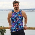 thumbnail image 6 of KLL Butterflies Of The Starry Sky Print Men's Muscle Gym Workout Stringer Tank Tops Bodybuilding Fitness T-Shirts Tank Tops Men-XX-Large, 6 of 7