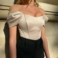 thumbnail image 2 of Blusa superior de tubo sin tirantes de manga corta sin espalda delgada sólida de mujer sexy de moda Fridja  gope2063, 2 of 5