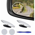 thumbnail image 1 of XINQIHANG 2 pcs Blind Spot Mirrors, 2" Round Ultra-thin Frameless HD Glass Convex Side Rear View Mirror with Wide Angle Adjustable Stick for Cars SUV and Trucks, Pack of 2, 1 of 7