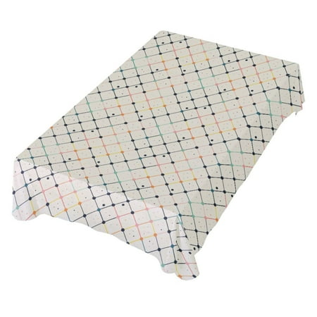

JSTEL Grid Colorful Polka Dots Table Cloth Rectangle 60 x 120 Inch Tablecloth Anti Wrinkle Table Cover for Dining Kitchen Parties