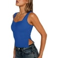 thumbnail image 2 of Womens Going Out Crop Tops Backless Tank Tops Summer Y2k Teen Basics Cute Clothes Royal Blue M, 2 of 7