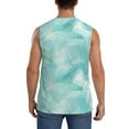 thumbnail image 4 of Fotbe Men's Blue Marble Print Men's Sleeveless Muscle Tank Tops Casual T-Shirts for Gym Workout Beach-XX-Large, 4 of 8