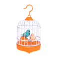 thumbnail image 4 of Juguete de pájaro cantor de simulación, jaula de pájaros, sonido realista, pájaro eléctrico creativo. Naranja, 4 of 9