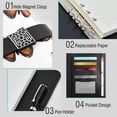 thumbnail image 4 of Leather Notebook with Pen Holder Writing Notepad Includes 100 Pages Lined Journal Orange-black Butterfly, 4 of 6