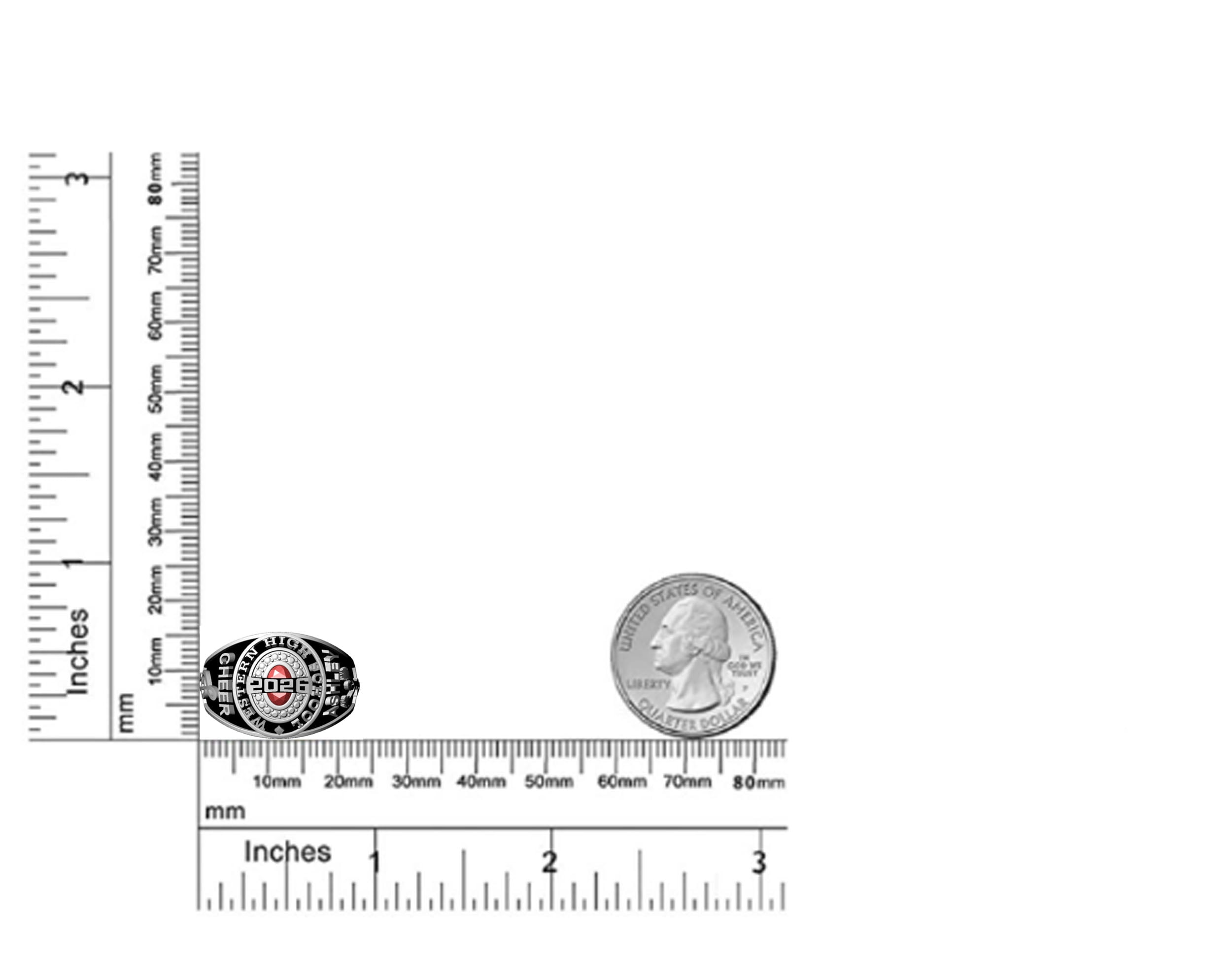 Mementos PJM Custom Class Rings for Women High School College-Privilege-Sterling Silver/Gold