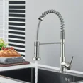 thumbnail image 2 of Brushed Nickel Kitchen Faucet with Pull Down Sprayer Single Handle Sink Mixer, 2 of 9