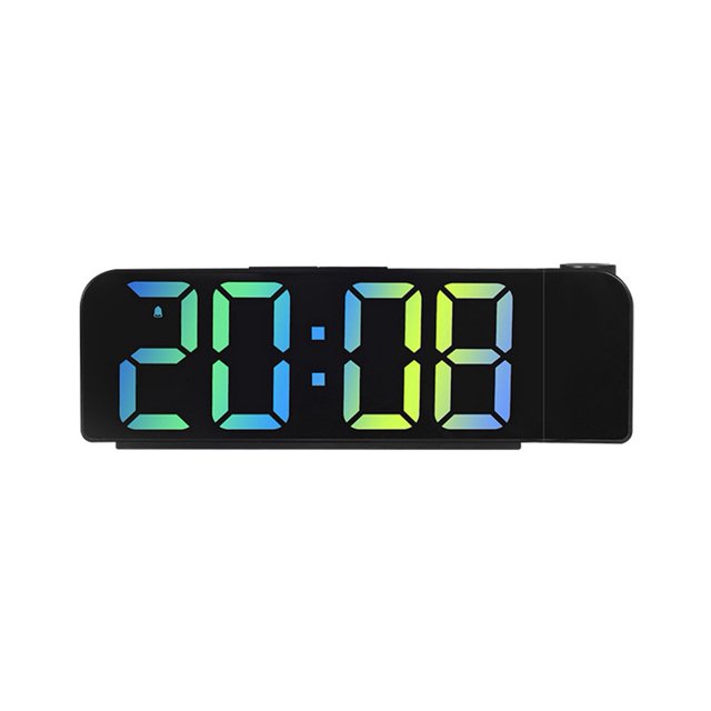 Reloj Despertador Con ProyeccióN Simple, Pantalla LED De Fuente Grande, Reloj ElectróNico Con Pantalla De Temperatura, Estilo E