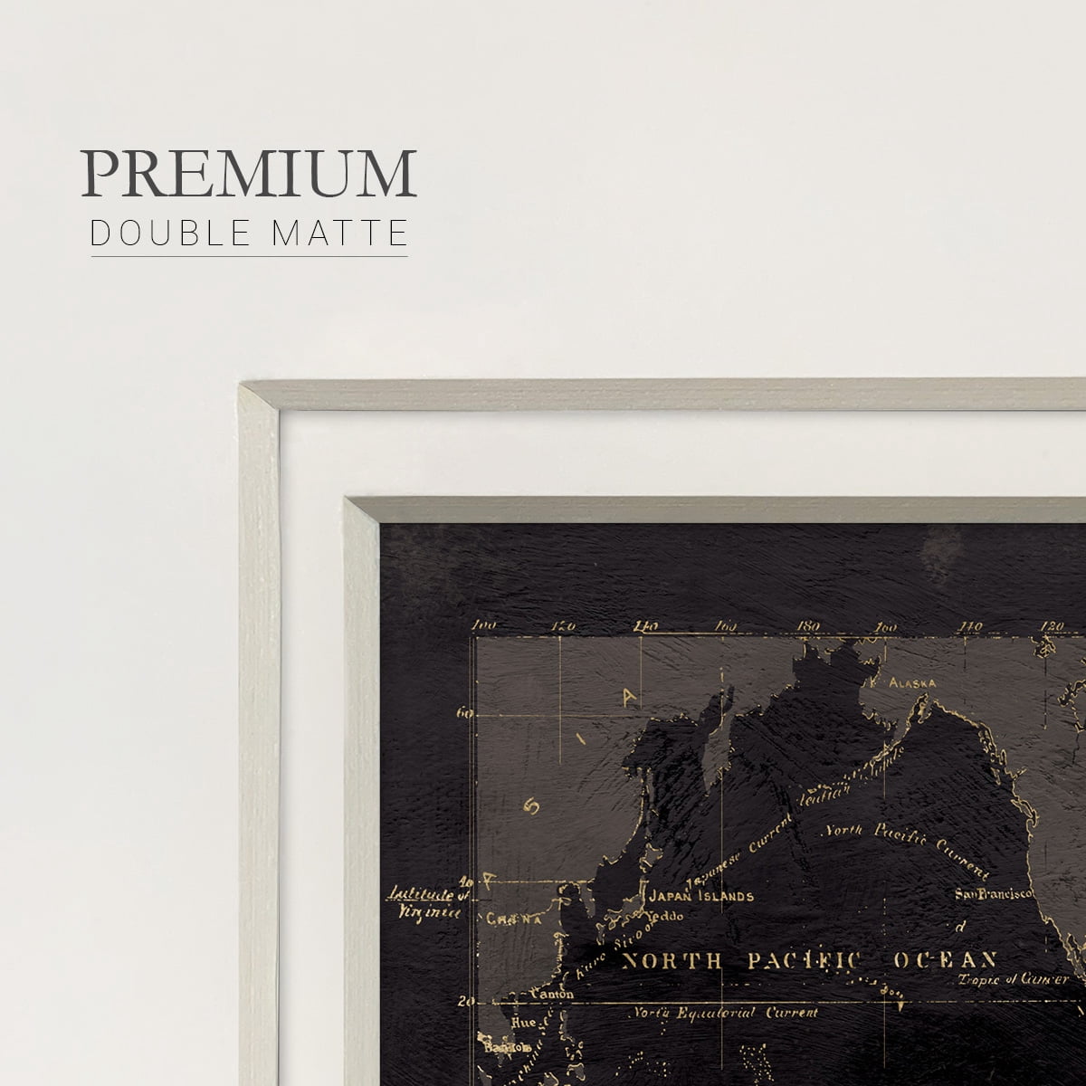 Black Gold MapPremium Framed Print