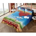 thumbnail image 4 of Ambesonne Valentine's Day Fitted & Top Sheet Set with Shams, Rose Leaves Heart, Multicolor Vermilion, 4 of 5