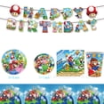 thumbnail image 2 of Suministros de decoración para fiestas temáticas de Mario, vajilla desechable, bandeja de papel, vaso de papel, bandera, globo, traje de cumpleaños | | Mantel 1 pieza, 2 of 5