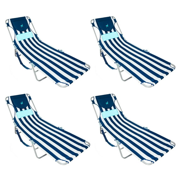 Ostrich Comfort Lounger Face Down Sunbathing Chaise Lounge Beach Chair (4 Pack)