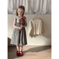 thumbnail image 2 of 2025 vestidos de princesa sin mangas para niñas de verano 2-7 años estilo coreano dulce vestido a cuadros con cuello de pétalo para niños ropa para niños, 2 of 6
