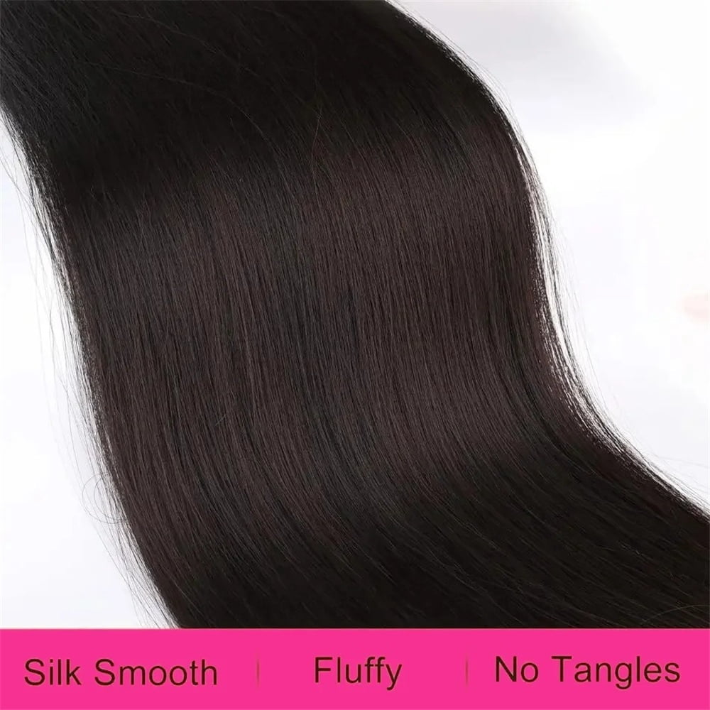 10-26 Inch Long Drawstring Ponytail Extension Natural Color Straight Pony Tail Clip in Remy Hair Piece for Black Women