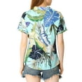 thumbnail image 4 of MODA NOVA Juniors Summer Beach Tropical Floral Button Down Hawaiian Shirts, 4 of 7