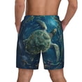 thumbnail image 4 of Uemuo Artistic Turtle Earth Pattern Mens Swim Trunks Quick Dry Board Shorts with Mesh Lining, Stretch Beach Shorts Quick Dry No-Chafing Board Shorts-Small, 4 of 9