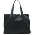thumbnail image 1 of Pre-Owned Chanel New Travel Line Tote Bag Nylon Jacquard Black Women's CHANEL (Good), 1 of 7