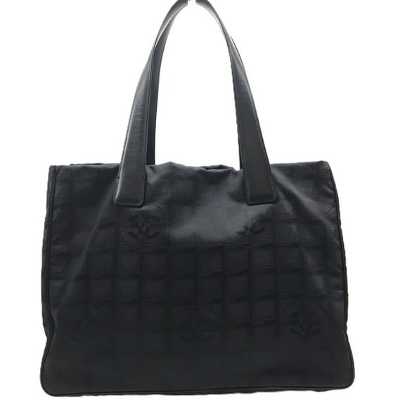 Pre-Owned Chanel New Travel Line Tote Bag Nylon Jacquard Black Women's CHANEL (Good)