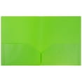 thumbnail image 2 of JAM Paper Plastic 2 Pocket School POP Folders, Lime Green, Bulk 96/Pack, 2 of 5