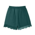 thumbnail image 6 of Fesfesfes Girls Linen Lace Splicing Shorts with Drawstring,Medium and Large Size Fashionable Loose Fits Summer Shorts(Green,9 Years), 6 of 9