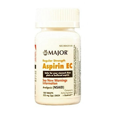 5 Pack Major Regular Strength Aspirin EC 325mg 100 Tablets Each