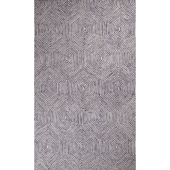 Avyay Rugs Modern Tufted Blue Geometric Area Rugs, 2' x 3', Thick & Durable