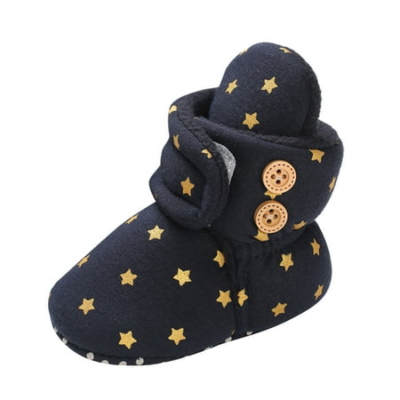 

Baby Shoes Plus Velvet Warm Polka Dot Printed Boots Non-Slip Breathable Toddler Shoes
