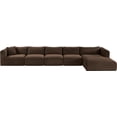 thumbnail image 6 of Meridian Furniture 5-Piece Brown Corduroy Performance Fabric Modular Sectional, 6 of 13