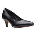 thumbnail image 1 of Clarks womens Linvale Jerica Pump, Black Leather, 5.5 US, 1 of 4