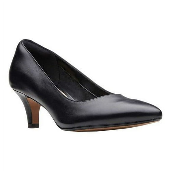 Clarks womens Linvale Jerica Pump, Black Leather, 5.5 US