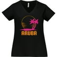 thumbnail image 3 of Inktastic Aruba Apparel for Cruise Women's Plus Size V-Neck T-Shirt, 3 of 5