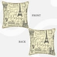 thumbnail image 3 of ZNDUO Retro Paris Tower Graffiti Throw Pillows, Throw Pillows for Couch-Indoor Decorative Pillows,18"x18", 3 of 8