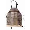 thumbnail image 1 of Industrial Apron Old Wooden Timber Oak Barn Door Farmhouse Countryside Rural House Village Artsy Print, Unisex Kitchen Bib Apron with Adjustable Neck for Cooking Baking Gardening, Brown, by Ambesonne, 1 of 3