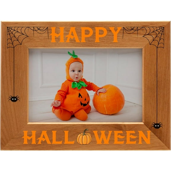 Fine Photo Gifts Happy Halloween 6" x 4" Alder Wood Picture Frame